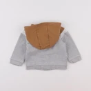 Vertbaudet - sweat gris, marron - 9 mois