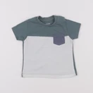 Vertbaudet - tee-shirt blanc, vert - 6 mois