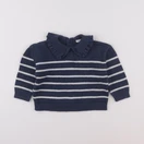 Vertbaudet - pull bleu, blanc - 18 mois