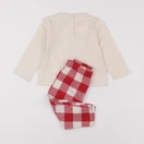 Vertbaudet - pyjama coton beige, rouge - 18 mois