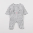 Vertbaudet - pyjama velours gris - 1 mois