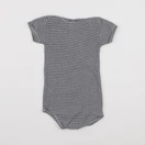 Petit Bateau - body blanc, bleu - 12 mois