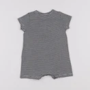Petit Bateau - pyjama coton blanc, bleu - 6 mois
