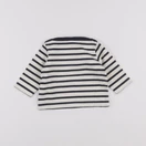 Petit Bateau - tee-shirt blanc, bleu - 6 mois