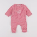 Vertbaudet - pyjama velours rose - 1 mois