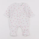 Vertbaudet - pyjama velours rose, blanc - 1 mois