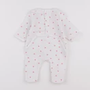 Vertbaudet - pyjama velours rose, blanc - 1 mois
