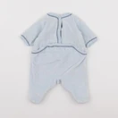 Petit Bateau - pyjama velours bleu - 0 mois