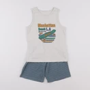 Vertbaudet - pyjama coton blanc, vert - 6 ans
