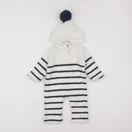 Vertbaudet - combinaison blanc, bleu - 9 mois