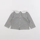 Vertbaudet - tee-shirt beige, bleu - 6 mois