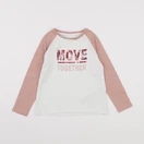 Vertbaudet - tee-shirt blanc, rose - 36 mois