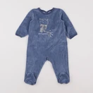 Petit Bateau - pyjama velours bleu - 12 mois