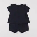 Petit Bateau - ensemble bleu - 12 mois