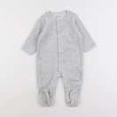 Vertbaudet - pyjama velours gris - 6 mois
