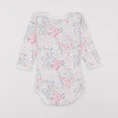 Petit Bateau - body blanc, rose - 18 mois