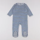 Vertbaudet - pyjama velours bleu, blanc - 2 ans
