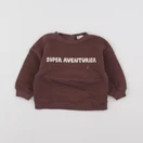 Vertbaudet - sweat marron - 12 mois
