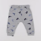 H&M - pantalon bleu, gris - 3/6 mois