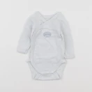 Petit Bateau - body blanc, bleu - 1 mois
