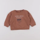 Vertbaudet - sweat marron - 12 mois