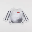 Vertbaudet - pull blanc - 12 mois
