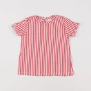 H&M - tee-shirt blanc, rouge - 6/9 mois