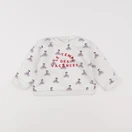 Boutchou - sweat blanc, bleu - 12 mois