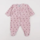 Petit Bateau - pyjama velours rose - 6 mois
