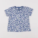H&M - tee-shirt bleu, blanc - 6/9 mois