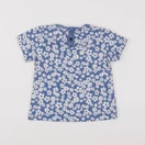 H&M - tee-shirt bleu, blanc - 6/9 mois