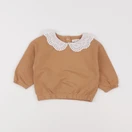 Vertbaudet - sweat marron - 9 mois