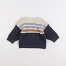 Vertbaudet - pull bleu, beige - 9 mois