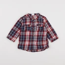 H&M - chemise bleu, rouge - 3/6 mois