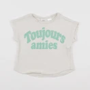 Zara - tee-shirt beige, vert - 18/24 mois