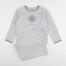 Petit Bateau - pyjama velours gris - 10 ans