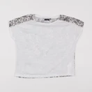 IKKS - tee-shirt blanc, violet - 8 ans