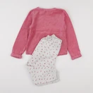 Okaidi - pyjama velours rose, blanc - 5 ans