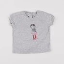 Petit Bateau - tee-shirt gris - 12 mois
