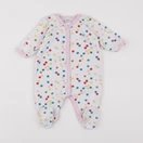 Petit Bateau - pyjama velours blanc, rose - 3 mois