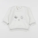 Petit Bateau - sweat blanc - 6 mois