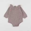 Zara - body à col marron - 0/1 mois