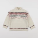 Vertbaudet - pull blanc, rose - 4 ans