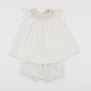 Vertbaudet - robe blanc, or - 6 mois