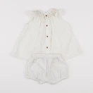 Vertbaudet - robe blanc, or - 6 mois