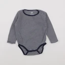 H&M - body bleu - 6/9 mois
