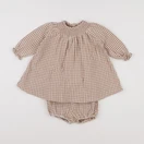 Vertbaudet - robe marron - 9 mois