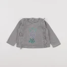 Boutchou - tee-shirt blanc, bleu - 6 mois