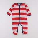 Petit Bateau - pyjama velours blanc, rouge - 18 mois