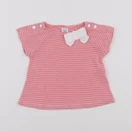 Petit Bateau - tee-shirt rose, blanc - 12 mois